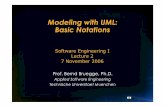 Modeling with UML: Basic Notations - in.tum.de · Modeling with UML: Basic Notations Prof. Bernd Bruegge, Ph.D. Applied Software Engineering Technische ... What is UML? •UML (Unified