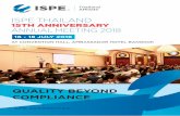 ISPE THAILAND · quality beyond compliance ispe thailand annual meeting 2018 16 - 18 july 2018 at convention hall, ambassador hotel bangkok 15th anniversary cpe accredited