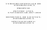 CURSURI OPŢIONALE DE INFORMATICĂ PROPUSE …fmi.unibuc.ro/ro/pdf/2017/optionale/Cursuri_optionale_info_licenta... · Detalii despre NodeJS (*) Oportunităţi de cercetare pentru
