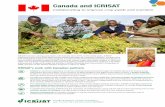 Canada and ICRISAT · Canada and ICRISAT ICRISAT has had a ... Valley bottoms of Ethiopian highlands ... innovations that would address key institutional, market, and