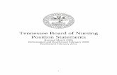 Tennessee Board of Nursing Position Statements · written report to the board. If the board determines that a school of nursing previously If the board determines that a school of
