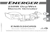 250W Dry/Wet Bench Grinder - Free Instruction Manuals · Original instructions: MNL_ENB520GRB_V1 250W Dry/Wet Bench Grinder ENB520GRB Barcode: 5052931248216 WARNING! Read the instructions