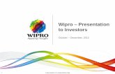 Wipro Presentation to Investors · Wipro – Presentation to Investors October – December, 2012 . ... Demerger Scheme . 21 © 2012 WIPRO LTD | IT Business Diversified Businesses