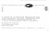 A digital computer program for calculating steady ... · nasa technical note 4 r/l 4 z a digital computer program for calculating steady temperature and density distributions in a