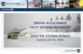 SNOW ASSISTANCE COST REIMBURSEMENT … Snow Webinar-FINAL.pdf · SNOW ASSISTANCE . COST REIMBURSEMENT . WINTER STORM JONAS . ... Declaration Request to FEMA ... 1-800-635-9692