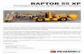 RAPTOR 55 XP - RESEMIN · RAPTOR 55 XP is an electro-hydraulic rig for long hole drilling, ... (Spring Applied Lub oil consumption ... IP 55 BARYCENTER SYSTEM ...