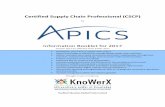 Certified Supply Chain Professional (CSCP) - knowerx.com · About APICS Established in 1957 as not-for-profit, APICS is the leading professional association for supply chain and ...