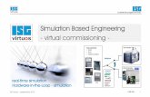 Simulation Based Engineering -virtual commissioning · simulation based engineering virtual commissioning production / operation Main advantages / Benefits • project costs can be