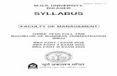 BIKANER SYLLABUS - Maharaja Ganga Singh Universitymgsubikaner.ac.in/wp-content/uploads/2015/10/BBA2.pdf · SYLLABUS FACULTY OF MANAGEMENT ... 205 Production and Operation Management