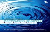 Summary report DEEPWATER HORIZON - norog.no · DEEPWATER HORIZON - Lessons learned and followed up 3 requirements, enhanced well control exercises, diverter line-up, improved blowout