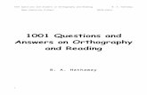1001 Questions and Answers on Orthography and Reading · 1001 Questions and Answers on Orthography and ... 1001 Questions and Answers on Orthography and Reading ... Name the Consonant
