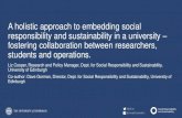 A holistic approach to embedding social responsibility and ... · A holistic approach to embedding social responsibility and sustainability in a university – fostering collaboration