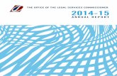 THE OFFICE OF THE LEGAL SERVICES COMMISSIONER … Report 2014 2015.pdf · Officer Legal & Investigation Officer Legal & Investigation ... THE OFFICE OF THE LEGAL SERVICES COMMISSIONER