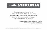 VIRGINIA · EXAMINER’S/ PROCTOR’S CHECKLIST FOR ADMINISTERING PAPER TESTS ... 5.2 Specific Directions for Administering the Paper EOC Earth Science, Biology, or