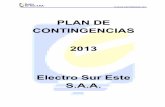 PLAN DE CONTINGENCIAS 2013 - else.com.pe de Contingencias... · Asimismo incluirá los procedimientos de evacuación, de simulacros, registro, evaluación y campañas de difusión