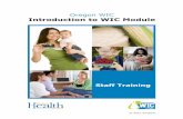 Oregon WIC Introduction to WIC Module · Complete the module by doing one lesson or one chapter at a time, ... Work together with your Training Supervisor to plan your training time.