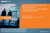 Investing for Nonprofit Endowments, Foundations and … · Endowments, Foundations and Donor- ... Risk vs. return trade-off ... aid and grants in difficult markets compound these