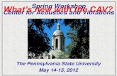 What’s new with the CAV? Spring Workshop Center for ... Intro.pdf · Spring Workshop Center for Acoustics and Vibrations ... Rotorcraft Acoustics & Dynamics - Edward Smith ... Vibration