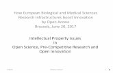 Intellectual Property issues in Open Science, Pre ... · Intellectual Property issues in Open Science, ... Patent a double-edged sword ... breakthrough thinking possible solutions