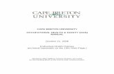 CAPE BRETON UNIVERSITY OCCUPATIONAL HEALTH & SAFETY … · Cape Breton University Occupational Health and Safety Manual October 21, 2008 4 1.2 Application This program applies to