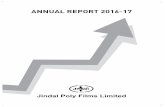 JINDAL POLY FILMS LIMITEDjindalpoly.com/financial/JPFL Annual Report 2017.pdf · Notice is hereby given that the 43 rdAnnual General Meeting of the members of JINDAL POLY FILMS LIMITED