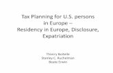 Tax Planning for U.S. persons in Europe Residency in ...publications.ruchelaw.com/pdfs/2015-07/2015_ITSG_Europe-Tax... · in Europe – Residency in Europe, Disclosure, Expatriation