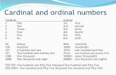 Cardinal and ordinal numbers - Dokuz Eylül Universityweb.deu.edu.tr/metalurjimalzeme/pdf/mme1107TechnicalEnglish1/MathI... · Cardinal and ordinal numbers ... − 1/17 minus one