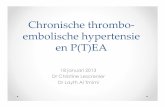 Chronische thrombo- embolischehypertensie en P(T)EA · PostoperativeTreatment strategies. AnesthAnalg2000; 90:267-73. 2)Longbloeding • Zeldzaam. 3/600 =0,5% ... 1/ latere doorverwijzing