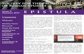 Epistula V - The Roman Society · Epistula. This issue is packed with the ... particular the Roman army from his National Service days. Contact with H. Russell Robinson, Keeper of