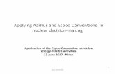 Applying Aarhus and Espoo Conventions in nuclear … · Jerzy Jendrośka Applying Aarhus and Espoo Conventions in nuclear decision‐making Application of the Espoo Convention to