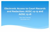 Electronic Access to Court Records and Redaction: AOSC … · Electronic Access to Court Records and Redaction: AOSC 14-19 and ... county recorder must use his or her best effort