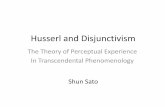 Husserl and Disjunctivism€¦ · Husserl's conception of perception and reality Reality can only be given to us in some experience, and if we perceiving something veridically, the