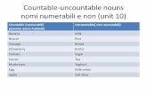 Countable-uncountable nouns nomi numerabili e non … (cl.2 ^).pdf · Countable-uncountable nouns nomi numerabili e non (unit 10) Countable (numerabili) ... uncontable Frase negativa