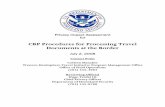 CBP Procedures for Processing Travel Documents … · CBP Procedures for Processing Travel Documents ... and this information will be covered by the Global Enrollment System ... documents.