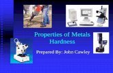 Properties of Metals Hardness - Home - SharpSchool …wbsdeast.sharpschool.net/UserFiles/Servers/Server_2992254/File... · Hardness Testing Methods Brinell Hardness Vickers Microhardness