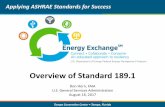 Overview of Standard 189 - Energy Exchange€¦ · Tampa Convention Center • Tampa, Florida Overview of Standard 189.1 Applying ASHRAE Standards for Success Don Horn, FAIA. U.S.