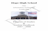 Hope High School - AYPF · Greetings from Hope High School: ... Business, Law and JROTC . 3 HOPE HIGH SCHOOL ... (achieve a passing grade of C- or better) ...