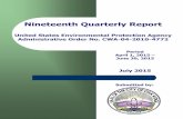 Nineteenth Quarterly Report - · PDF fileDocument sanitary sewer overflows b. Develop system evaluation and rehabilitation plans ... The intent of the order is for compliance within