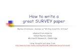 How to write a great SURVEY paper - KTIkti.tugraz.at/staff/denis/courses/vwa/The Structure of Research... · How to write a great SURVEY paper Markus Strohmaier, Seminar on “Writing