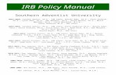 UTC IRB: Policy Manual - Southern Adventist University …  · Web viewAn explanation of application forms is available in the IRB Policy Manual. Reviews to approve, exempt, request
