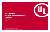 IEC 62368-1 Hazard Based Standard Updates - UL · IEC 62368-1 Hazard Based Standard Updates By Kevin Ravo, Director of Technology, Standards and ... Extensive revisions to Insulation