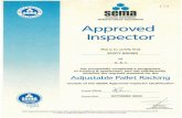  · Adjustable Pallet Racking module of the SEMA Approved Inspector Qualification Course Official Course Date OCTOBER 2009 P sident ST AGE EQUIPMENT
