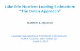 Lake Erie Nutrient Loading Estimation: “The Dolan Approach” · 6.04.2017 · Lake Erie Nutrient Loading Estimation: “The Dolan Approach ... Atmospheric Flux (Rainfall and TP):