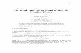 Harmonic Analysis as found in Analytic Number .271 Harmonic Analysis as found in Analytic Number