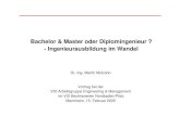 Bachelor & Master oder Diplomingenieur ... · Bachelor & Master oder Diplomingenieur ? - Ingenieurausbildung im Wandel Dr.-Ing. Martin Molzahn Vortrag bei der VDI-Arbeitsgruppe Engineering