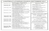 CHATFIELD LUTHERAN CHURCH SEPTEMBER 2017chatfieldlutheran.org/media/f83757b5b2ad70fdffff81c5ffffe905.pdf · CHATFIELD LUTHERAN CHURCH SEPTEMBER 2017 Ministry ... Saints’ Sunday-