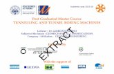 Post Graduated Master Course TUNNELLING AND … 15-16.pdf · Post Graduated Master Course TUNNELLING AND TUNNEL BORING MACHINES With the support of Lecturer : Dr. GIORDANO RUSSO Subject