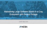 Maintaining Large Software Stacks in a Cray Ecosystem with Gentoo Portage · Gentoo Prefix used to manage the Python stack on Blue Waters Over 400 packages installed Includes non-Python