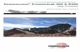 Powerscreen Premiertrak 400 & R400 Jaw Crusher · Jaw Crusher Crusher type ... Drive tensioning: Manual screw tensioners located beside power unit ... A maintenance platform is provided