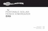 PORTABLE SOLAR FENCE ENERGIZER Manual.pdf · PDF filePORTABLE SOLAR FENCE ENERGIZER S10. ... Gallagher S10 Portable Solar Fence Energizer User Manual ... INSTALLATION INSTRUCTIONS
